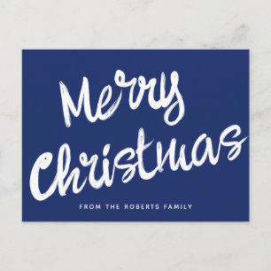 Modern Merry Christmas bold script Postcard