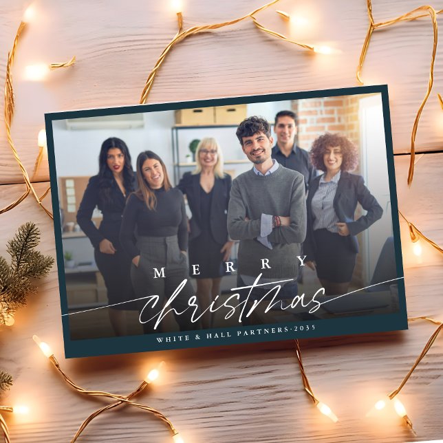 Modern Merry Christmas Business Photo  Holiday Card (Creator Uploaded)