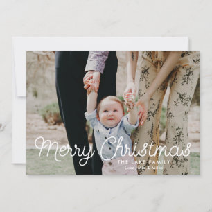 Modern Merry Christmas Custom Holiday Photo Card