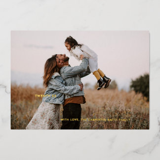 Modern Merry Christmas Foil Photo Card