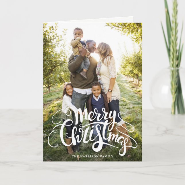 Modern Merry Christmas Full Photo Holiday (Front)
