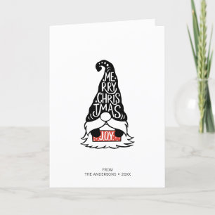 Modern Merry Christmas Gnome Holiday Card