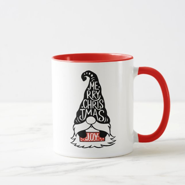Modern Merry Christmas Gnome Holiday Mug (Right)