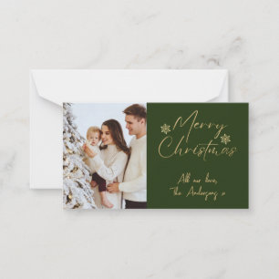 Modern Merry Christmas Gold 1 Photo Christmas Card