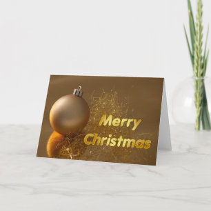 Modern Merry Christmas Gold  Ornament Card