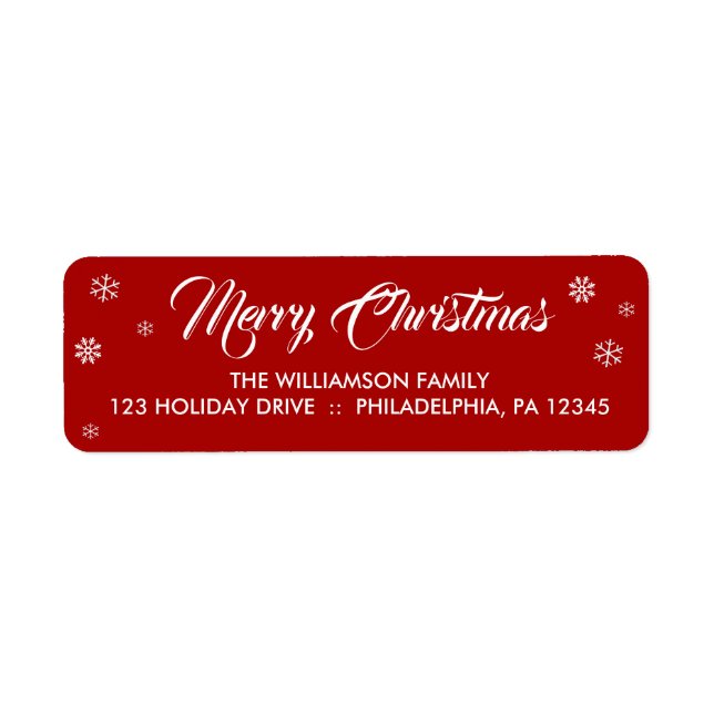 Modern Merry Christmas Hand Lettered Script Label (Front)