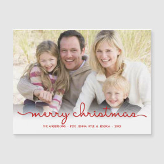 Modern Merry Christmas Hand Script Frosty Photo