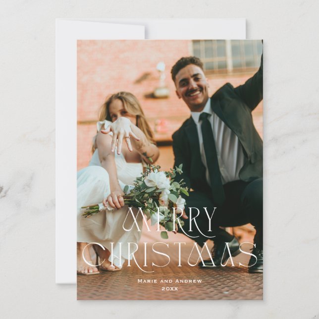 Modern Merry Christmas Holiday design Card (Front)