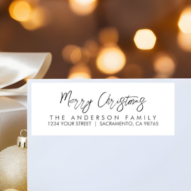 Modern Merry Christmas Holiday Return Address (Creator Uploaded)