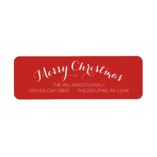 Modern Merry Christmas Holiday Return Address