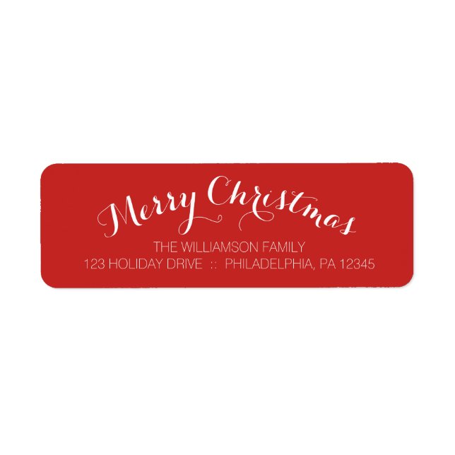 Modern Merry Christmas Holiday Return Address (Front)