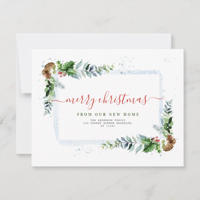 Modern Merry christmas moving announcement (Front)