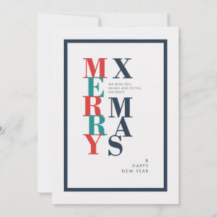 Modern Merry Christmas & New Year Wishes Holiday Card