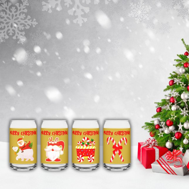 Modern Merry Christmas on Gold | Can Glass (Creator Uploaded)