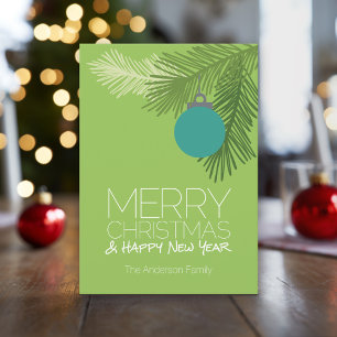 Modern Merry Christmas Ornaments - Non-photo Holiday Card