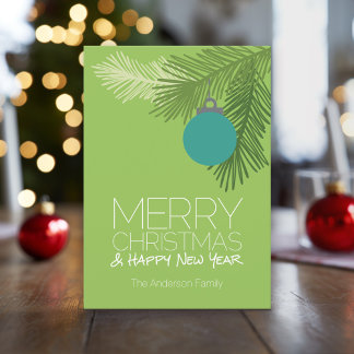 Modern Merry Christmas Ornaments - Non-photo Holiday Card