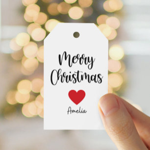 Modern Merry Christmas Personalised Gift Tags
