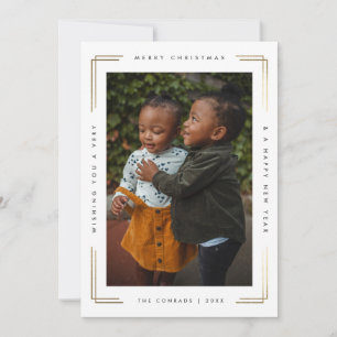 Modern merry Christmas photo card one picture