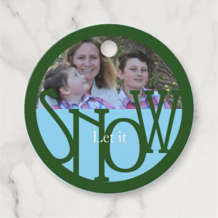 Modern Merry Christmas Photo Gift Tag