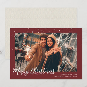 modern merry christmas photo greeting card