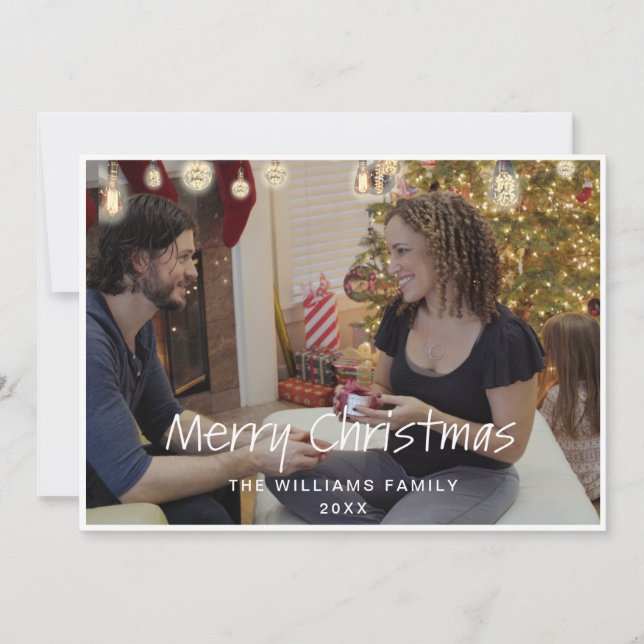 Modern Merry Christmas Photo Holiday Card (Front)