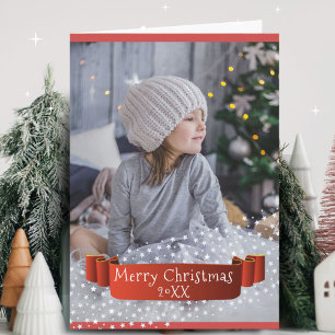 Modern Merry Christmas Photo Holiday Card
