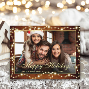 Modern Merry Christmas PHOTO Holiday Greeting Postcard