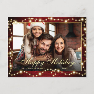 Modern Merry Christmas PHOTO Holiday Greeting Postcard