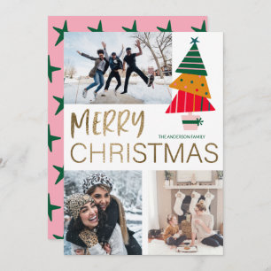 Modern Merry Christmas Photo & Tree Card