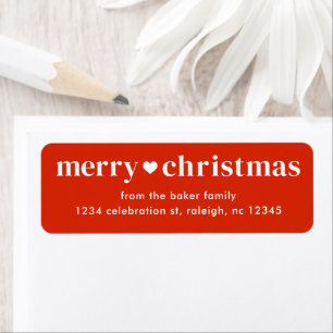 Modern Merry Christmas Return Address