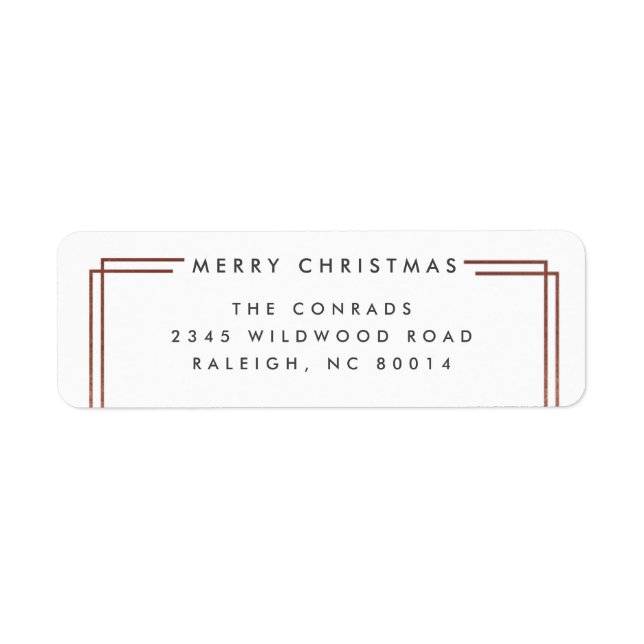 Modern Merry Christmas Return Address (Front)