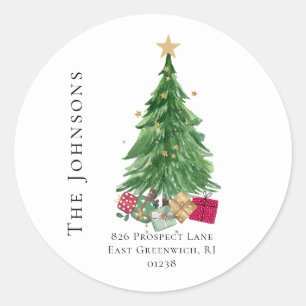 Modern Merry Christmas Return Address  Labels