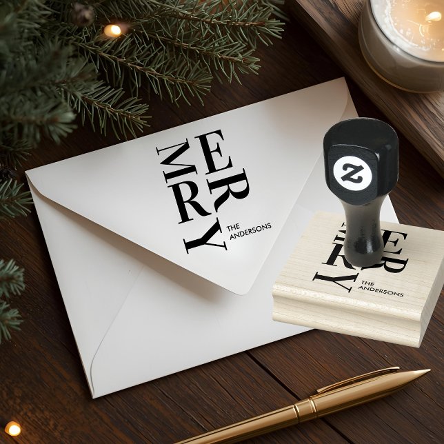 Modern MERRY Christmas Rubber Stamp (Creator Uploaded)