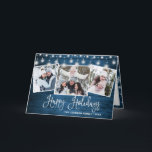 Modern Merry Christmas Rustic 3 PHOTO Greeting Holiday Card<br><div class="desc">Modern Christmas Rustic  3 PHOTO Greeting Holiday Card.</div>