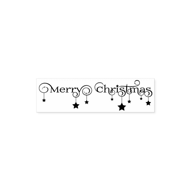 Modern Merry Christmas Script Stars - Stamp (Design)