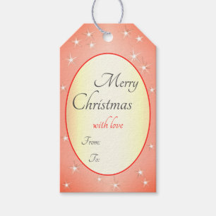 Modern Merry Christmas Stars Trendy Gold Gradient Gift Tags