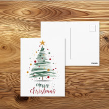 Modern Merry Christmas Tree Illustration