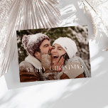 Modern Merry Christmas Trendy one photo family  Holiday Card<br><div class="desc">Modern Merry Christmas Trendy simple one photo family</div>