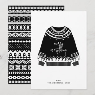 Modern Merry Everything Christmas Sweater Holiday Card