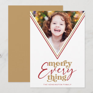 Modern Merry Everything Geometric Holiday Photo 