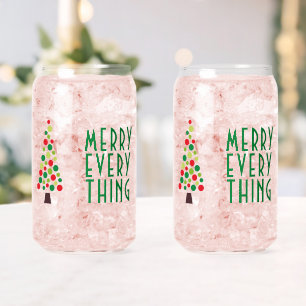 Modern Merry Everything  Holiday Tree   Can Glass