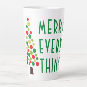 Modern Merry Everything  Holiday Tree  Latte Mug