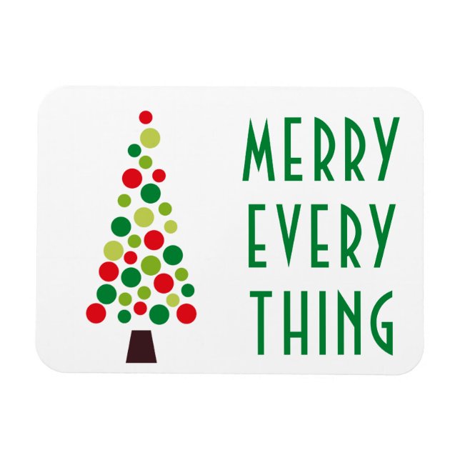 Modern Merry Everything  Holiday Tree   Magnet (Horizontal)