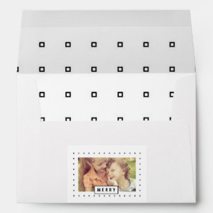 Modern Merry   Holiday Photo Printed Envelope