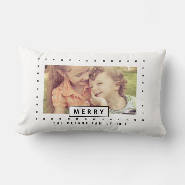 Modern Merry | Holiday Photo Throw Pillow (Front)