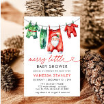 Modern Merry Little Christmas  Santa Baby Shower Invitation<br><div class="desc">Celebrate the season with our Modern Merry Little Christmas Santa Baby Shower Invitation. This festive invitation features a charming Santa design paired with elegant typography, setting the tone for a cozy and joyful holiday-themed baby shower. The warm, cheerful colours and modern layout make it perfect for inviting loved ones to...</div>