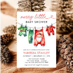 Modern Merry Little Christmas  Santa Baby Shower Invitation<br><div class="desc">Celebrate the season with our Modern Merry Little Christmas Santa Baby Shower Invitation. This festive invitation features a charming Santa design paired with elegant typography, setting the tone for a cozy and joyful holiday-themed baby shower. The warm, cheerful colours and modern layout make it perfect for inviting loved ones to...</div>