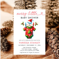 Modern Merry Little Christmas Santa Baby Shower
