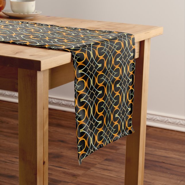 Modern metal Celtic knots pattern Medium Table Runner (In Situ)