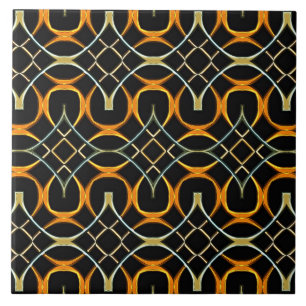 Modern metal Celtic knots pattern Tile